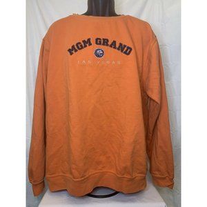 VINTAGE MGM Grand Las Vegas Nevada Sweatshirt Mens Adult XL Orange